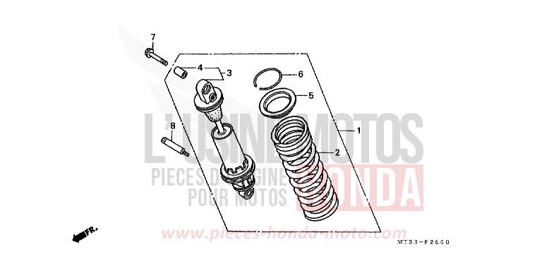 REAR CUSHION for Pan-European ABS BLACK (NH1D) from 1992